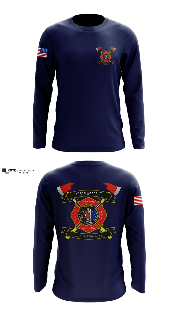 Long Sleeve Performance Shirt, Chemult Rural Fire Protection District, Fire Department, Teamtime, Team time, sublimation, custom sports apparel, team uniforms, spirit wear, spiritwear, sports uniforms, custom shirts, team store, custom team store, fundraiser sports, apparel fundraiser