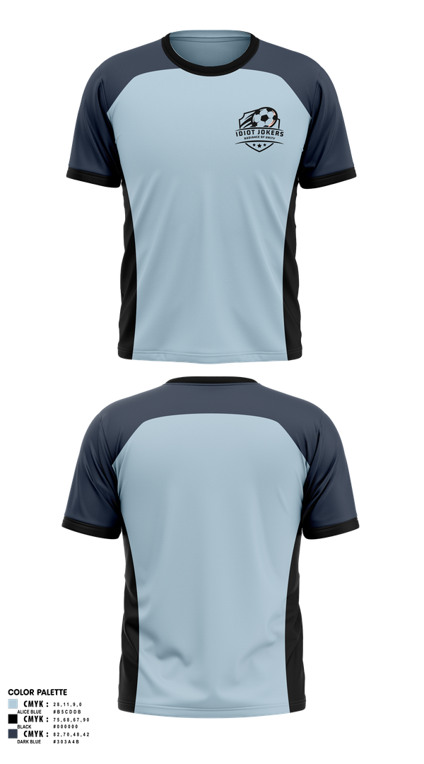 Short Sleeve Performance Shirt, Idiot Jokers, Men's Soccer, Teamtime, Team time, sublimation, custom sports apparel, team uniforms, spirit wear, spiritwear, sports uniforms, custom shirts, team store, custom team store, fundraiser sports, apparel fundraiser