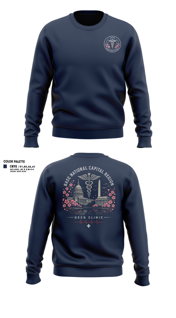 Crew Neck Sweatshirt, Base NCR Clinic, Coast Guard, Teamtime, Team time, sublimation, custom sports apparel, team uniforms, spirit wear, spiritwear, sports uniforms, custom shirts, team store, custom team store, fundraiser sports, apparel fundraiser