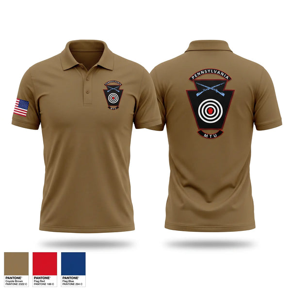 Short Sleeve Performance Polo, Marksmanship training unit, National Guard, Teamtime, Team time, sublimation, custom sports apparel, team uniforms, spirit wear, spiritwear, sports uniforms, custom shirts, team store, custom team store, fundraiser sports, apparel fundraiser