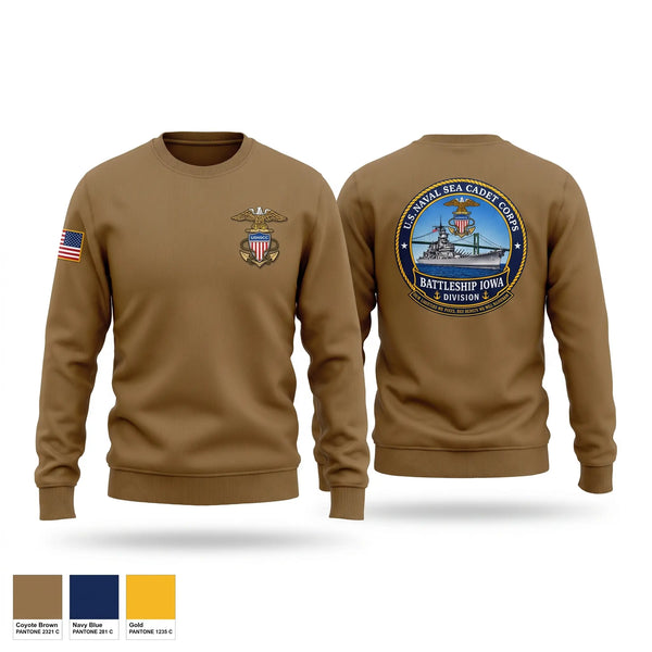 Crew Neck Sweatshirt, U.S. Naval Sea Cadet Corps Battleship Iowa Division, Navy, Teamtime, Team time, sublimation, custom sports apparel, team uniforms, spirit wear, spiritwear, sports uniforms, custom shirts, team store, custom team store, fundraiser sports, apparel fundraiser