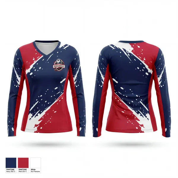 Womens Long Sleeve Vneck Shirt, Chargers, Men's Soccer, Teamtime, Team time, sublimation, custom sports apparel, team uniforms, spirit wear, spiritwear, sports uniforms, custom shirts, team store, custom team store, fundraiser sports, apparel fundraiser