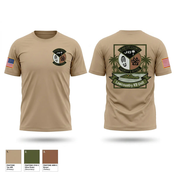 Old School Cotton Feel Shirt, Lowcountry K-9 Unit, Police, Teamtime, Team time, sublimation, custom sports apparel, team uniforms, spirit wear, spiritwear, sports uniforms, custom shirts, team store, custom team store, fundraiser sports, apparel fundraiser