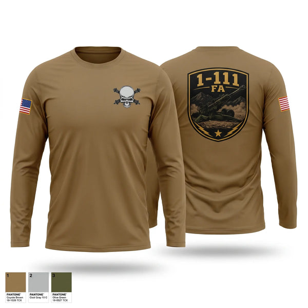 Long Sleeve Performance Shirt, 1-111FA C BTRY, Army, Teamtime, Team time, sublimation, custom sports apparel, team uniforms, spirit wear, spiritwear, sports uniforms, custom shirts, team store, custom team store, fundraiser sports, apparel fundraiser