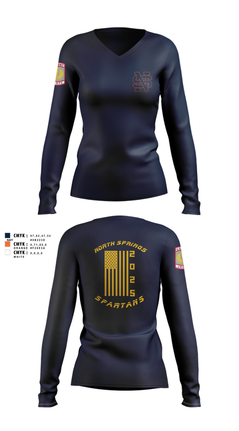 Womens Long Sleeve Vneck Shirt, Spartans, Cross Country, Teamtime, Team time, sublimation, custom sports apparel, team uniforms, spirit wear, spiritwear, sports uniforms, custom shirts, team store, custom team store, fundraiser sports, apparel fundraiser