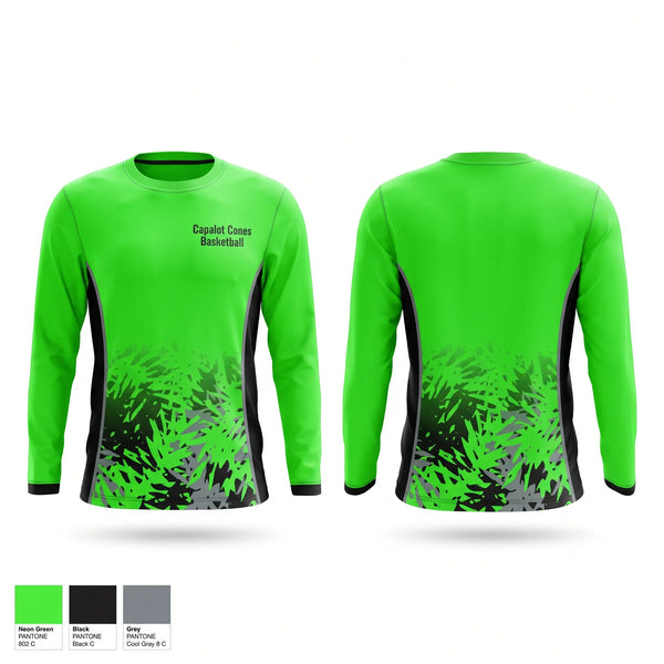 Long Sleeve Performance Shirt, Capalot Cones Basketball, Men's Basketball, Teamtime, Team time, sublimation, custom sports apparel, team uniforms, spirit wear, spiritwear, sports uniforms, custom shirts, team store, custom team store, fundraiser sports, apparel fundraiser
