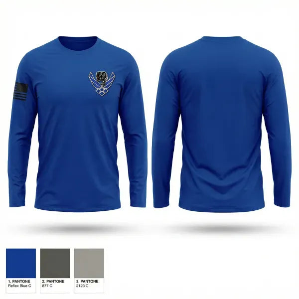 Long Sleeve Performance Shirt, Palo Verde AFJROTC, Air Force, Teamtime, Team time, sublimation, custom sports apparel, team uniforms, spirit wear, spiritwear, sports uniforms, custom shirts, team store, custom team store, fundraiser sports, apparel fundraiser