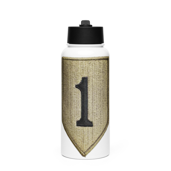 1st infantry division 88621490 Stainless Steel Water Bottle with a Straw Lid