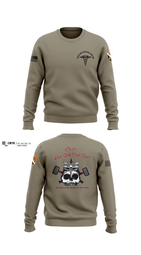 Crew Neck Sweatshirt, 205th HHC MEDICAL SECTION, , Teamtime, Team time, sublimation, custom sports apparel, team uniforms, spirit wear, spiritwear, sports uniforms, custom shirts, team store, custom team store, fundraiser sports, apparel fundraiser