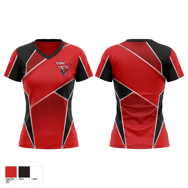 Womens Short Sleeve Vneck Shirt, Team Silk, Men's Basketball, Teamtime, Team time, sublimation, custom sports apparel, team uniforms, spirit wear, spiritwear, sports uniforms, custom shirts, team store, custom team store, fundraiser sports, apparel fundraiser