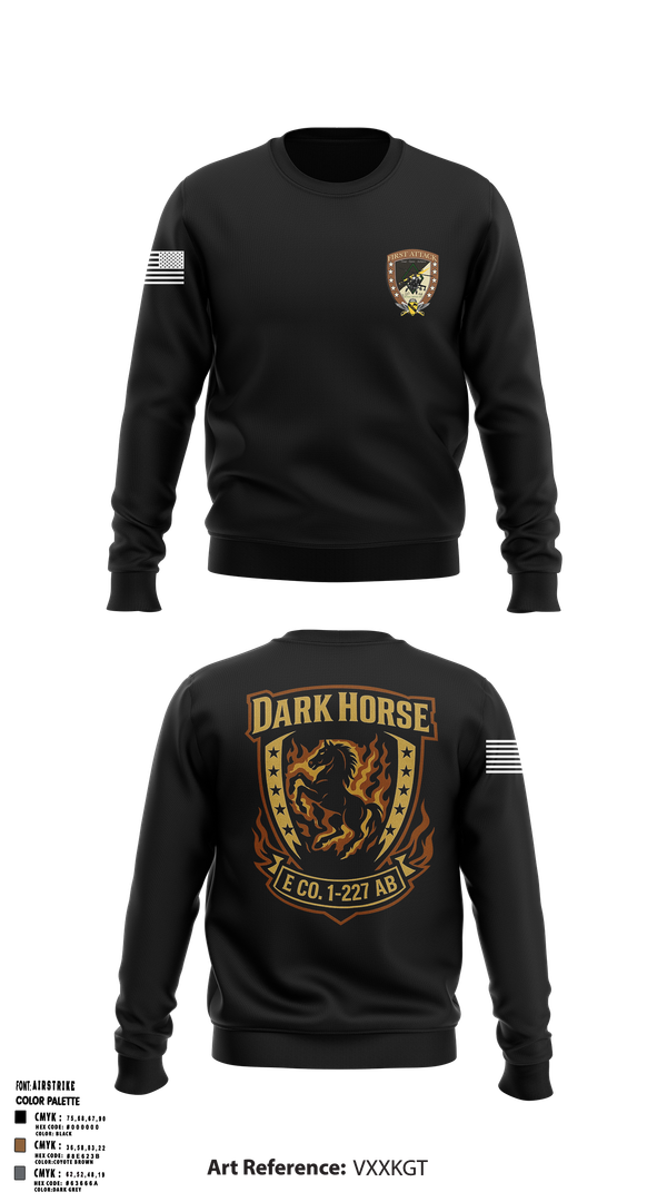 Crew Neck Sweatshirt, Echo Company, 1-227 AB, 1ACB, 1CD, , Teamtime, Team time, sublimation, custom sports apparel, team uniforms, spirit wear, spiritwear, sports uniforms, custom shirts, team store, custom team store, fundraiser sports, apparel fundraiser