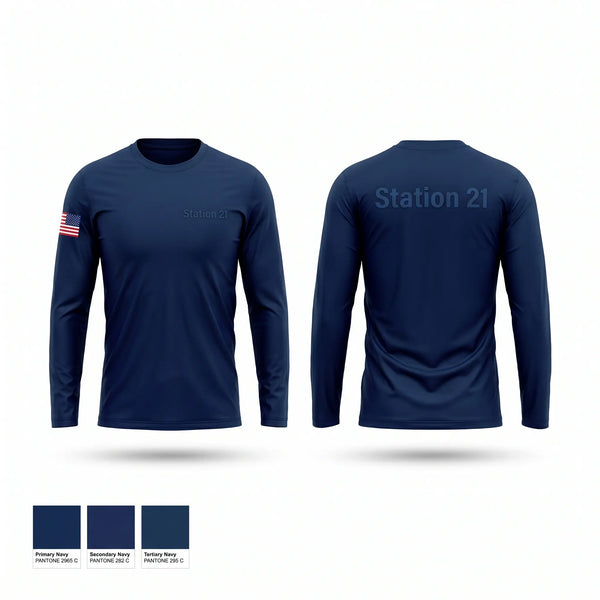 Long Sleeve Performance Shirt, Station 21, Fire Department, Teamtime, Team time, sublimation, custom sports apparel, team uniforms, spirit wear, spiritwear, sports uniforms, custom shirts, team store, custom team store, fundraiser sports, apparel fundraiser