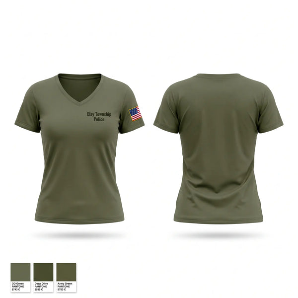 Womens Short Sleeve Vneck Shirt, Clay Township Police, Police, Teamtime, Team time, sublimation, custom sports apparel, team uniforms, spirit wear, spiritwear, sports uniforms, custom shirts, team store, custom team store, fundraiser sports, apparel fundraiser