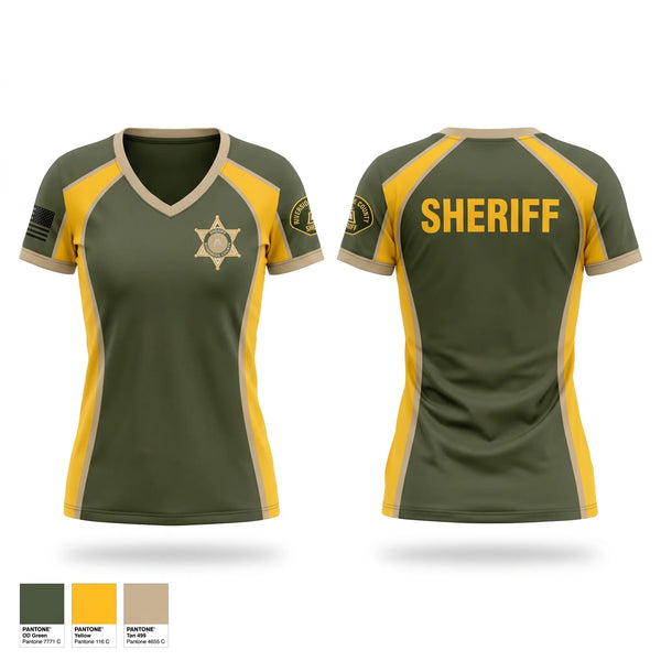Womens Short Sleeve Vneck Shirt, Riverside county sheriff, Police, Teamtime, Team time, sublimation, custom sports apparel, team uniforms, spirit wear, spiritwear, sports uniforms, custom shirts, team store, custom team store, fundraiser sports, apparel fundraiser