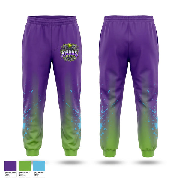 Sweatpants, Khaos Elite, Softball, Teamtime, Team time, sublimation, custom sports apparel, team uniforms, spirit wear, spiritwear, sports uniforms, custom shirts, team store, custom team store, fundraiser sports, apparel fundraiser