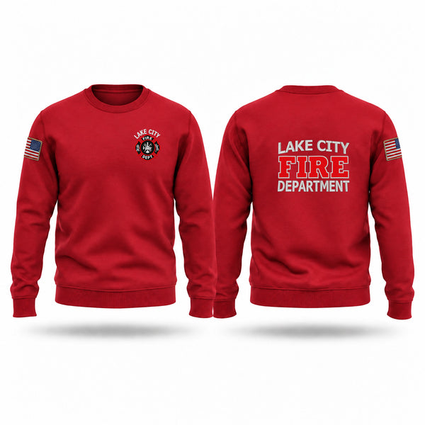Crew Neck Sweatshirt, Lake City Fire Department, Fire Department, Teamtime, Team time, sublimation, custom sports apparel, team uniforms, spirit wear, spiritwear, sports uniforms, custom shirts, team store, custom team store, fundraiser sports, apparel fundraiser