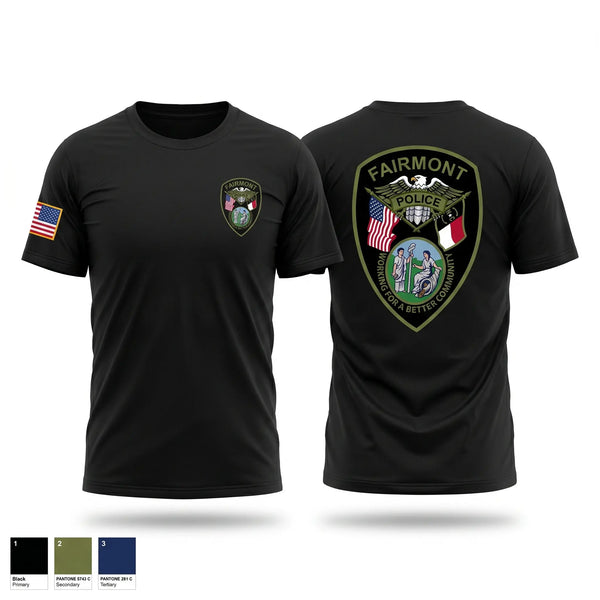 Old School Cotton Feel Shirt, Fairmont Police Department, Police, Teamtime, Team time, sublimation, custom sports apparel, team uniforms, spirit wear, spiritwear, sports uniforms, custom shirts, team store, custom team store, fundraiser sports, apparel fundraiser