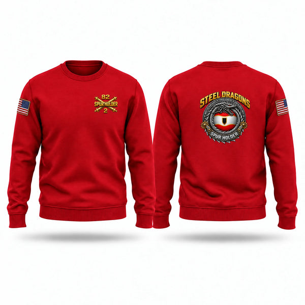 Crew Neck Sweatshirt, 2-82 FAR, 1CD DIVARTY, SPUR, Army, Teamtime, Team time, sublimation, custom sports apparel, team uniforms, spirit wear, spiritwear, sports uniforms, custom shirts, team store, custom team store, fundraiser sports, apparel fundraiser