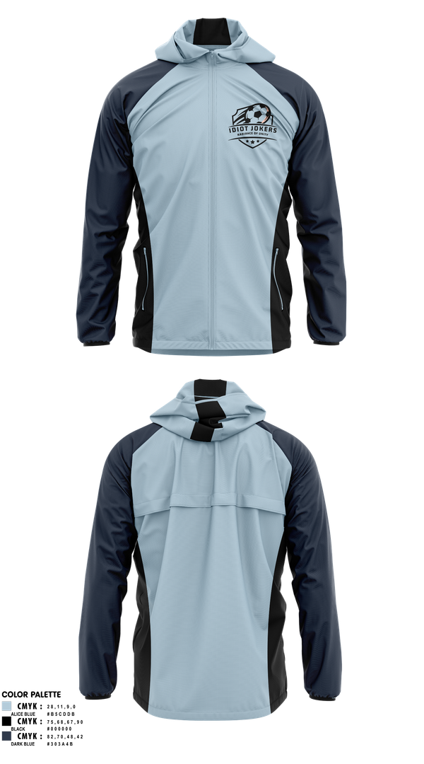 Windbreaker, Idiot Jokers, Men's Soccer, Teamtime, Team time, sublimation, custom sports apparel, team uniforms, spirit wear, spiritwear, sports uniforms, custom shirts, team store, custom team store, fundraiser sports, apparel fundraiser
