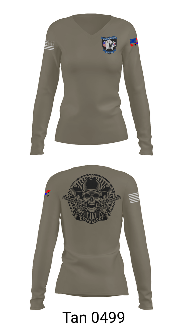 Womens Long Sleeve Vneck Shirt, Desperados, , Teamtime, Team time, sublimation, custom sports apparel, team uniforms, spirit wear, spiritwear, sports uniforms, custom shirts, team store, custom team store, fundraiser sports, apparel fundraiser