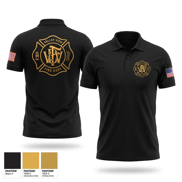 Short Sleeve Performance Polo, Valley View Fire Department, Fire Department, Teamtime, Team time, sublimation, custom sports apparel, team uniforms, spirit wear, spiritwear, sports uniforms, custom shirts, team store, custom team store, fundraiser sports, apparel fundraiser