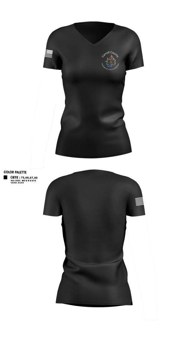 Womens Short Sleeve Vneck Shirt, Carroll County Emergency Communications, Police, Teamtime, Team time, sublimation, custom sports apparel, team uniforms, spirit wear, spiritwear, sports uniforms, custom shirts, team store, custom team store, fundraiser sports, apparel fundraiser