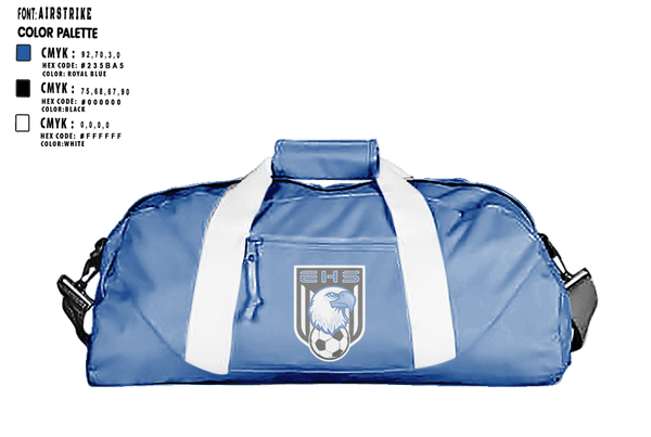Duffle Bag, Exeter Township High School Boys Soccer, Men's Soccer, Teamtime, Team time, sublimation, custom sports apparel, team uniforms, spirit wear, spiritwear, sports uniforms, custom shirts, team store, custom team store, fundraiser sports, apparel fundraiser