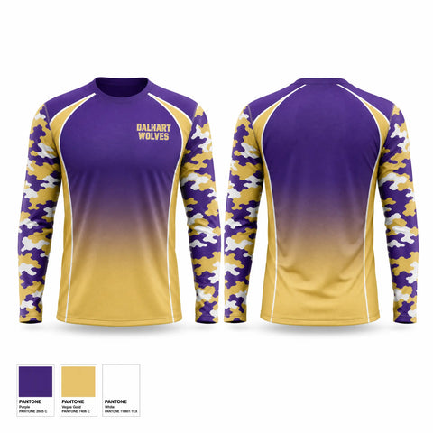 Long Sleeve Performance Shirt, Dalhart Wolves, Baseball, Teamtime, Team time, sublimation, custom sports apparel, team uniforms, spirit wear, spiritwear, sports uniforms, custom shirts, team store, custom team store, fundraiser sports, apparel fundraiser