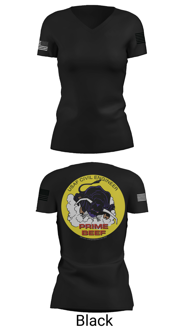 Womens Short Sleeve Vneck Shirt, 185th CES, Navy, Teamtime, Team time, sublimation, custom sports apparel, team uniforms, spirit wear, spiritwear, sports uniforms, custom shirts, team store, custom team store, fundraiser sports, apparel fundraiser
