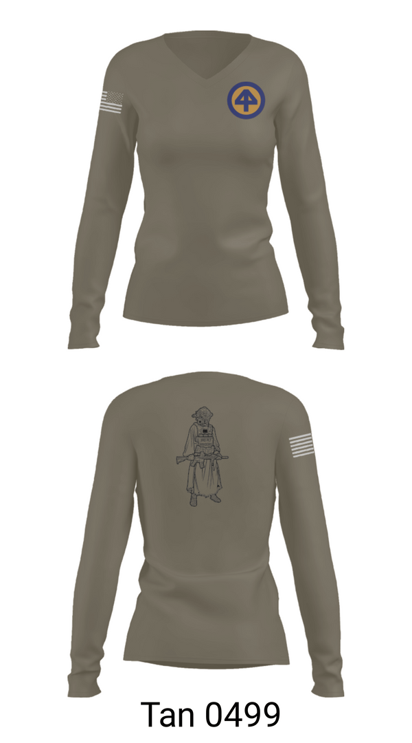 Women's Long Sleeve Vneck Shirt, A Co 1/1-114thA Co 1-114th INF, Army, Teamtime, Team time, sublimation, custom sports apparel, team uniforms, spirit wear, spiritwear, sports uniforms, custom shirts, team store, custom team store, fundraiser sports, apparel fundraiser