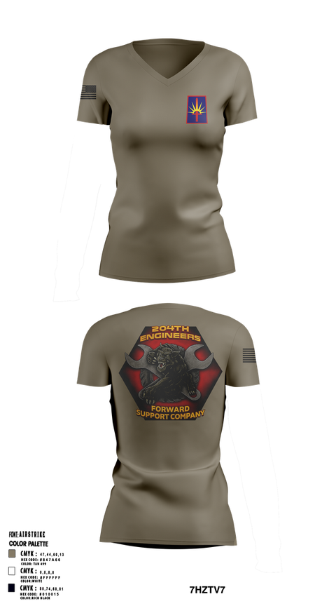Womens Short Sleeve Vneck Shirt, 204thFSC, National Guard, Teamtime, Team time, sublimation, custom sports apparel, team uniforms, spirit wear, spiritwear, sports uniforms, custom shirts, team store, custom team store, fundraiser sports, apparel fundraiser