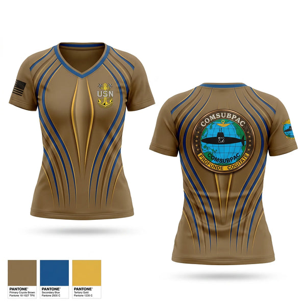 Womens Short Sleeve Vneck Shirt, COMSUBPAC CPOA, Navy, Teamtime, Team time, sublimation, custom sports apparel, team uniforms, spirit wear, spiritwear, sports uniforms, custom shirts, team store, custom team store, fundraiser sports, apparel fundraiser