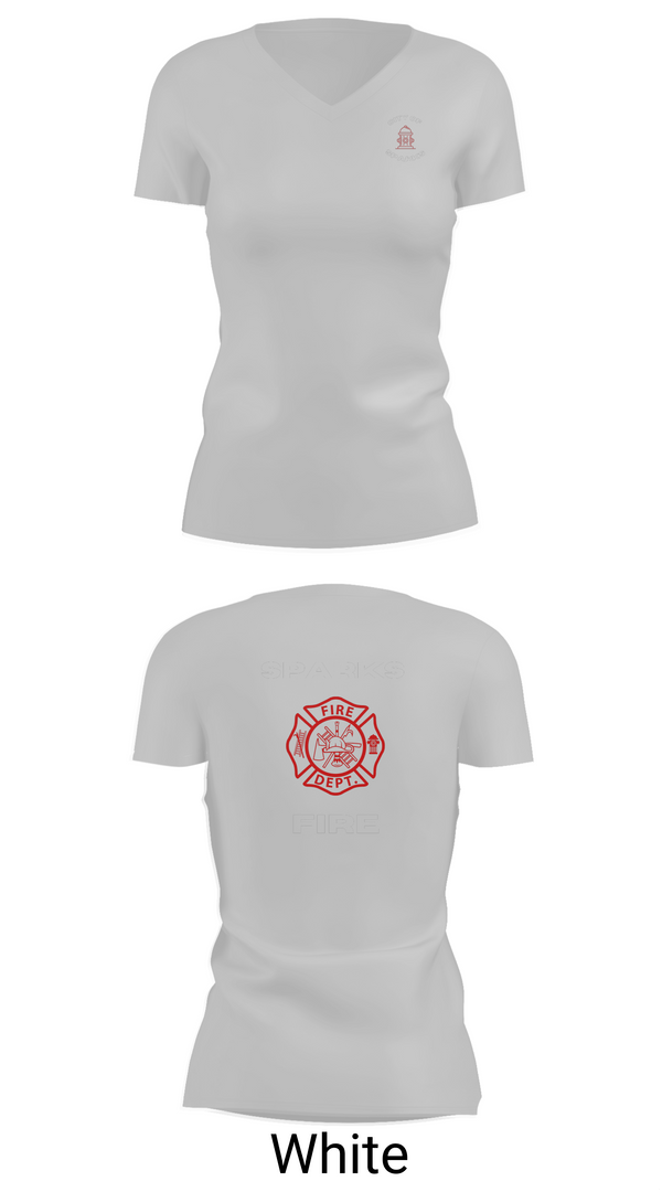 Womens Short Sleeve Vneck Shirt, Sparks Fire Department, Fire Department, Teamtime, Team time, sublimation, custom sports apparel, team uniforms, spirit wear, spiritwear, sports uniforms, custom shirts, team store, custom team store, fundraiser sports, apparel fundraiser