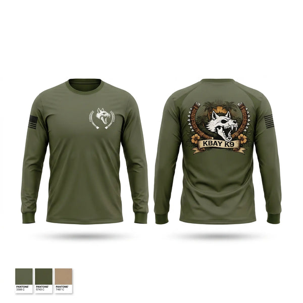 Long Sleeve Performance Shirt, MCBH PMO K9, Marines, Teamtime, Team time, sublimation, custom sports apparel, team uniforms, spirit wear, spiritwear, sports uniforms, custom shirts, team store, custom team store, fundraiser sports, apparel fundraiser