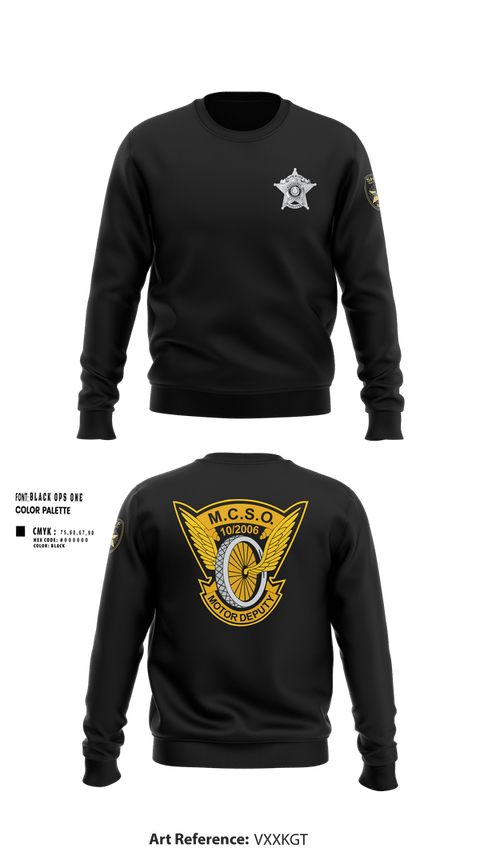 Crew Neck Sweatshirt, MCSO Motors, Police, Teamtime, Team time, sublimation, custom sports apparel, team uniforms, spirit wear, spiritwear, sports uniforms, custom shirts, team store, custom team store, fundraiser sports, apparel fundraiser