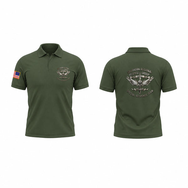 Short Sleeve Performance Polo, Southern Regional Response Group SRT, Police, Teamtime, Team time, sublimation, custom sports apparel, team uniforms, spirit wear, spiritwear, sports uniforms, custom shirts, team store, custom team store, fundraiser sports, apparel fundraiser