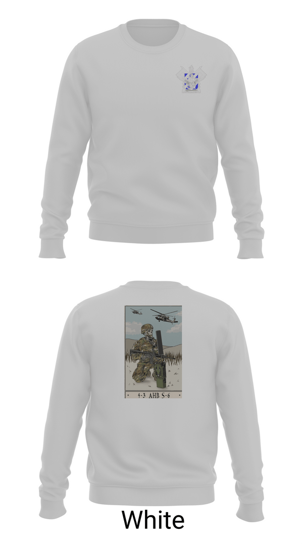 Crew Neck Sweatshirt, 4-3 HHC, Army, Teamtime, Team time, sublimation, custom sports apparel, team uniforms, spirit wear, spiritwear, sports uniforms, custom shirts, team store, custom team store, fundraiser sports, apparel fundraiser