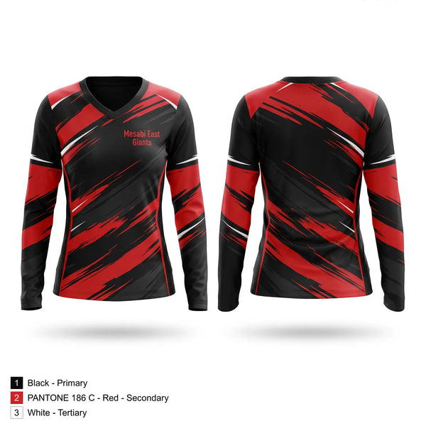 Womens Long Sleeve Vneck Shirt, Mesabi East Giants, Women's Basketball, Teamtime, Team time, sublimation, custom sports apparel, team uniforms, spirit wear, spiritwear, sports uniforms, custom shirts, team store, custom team store, fundraiser sports, apparel fundraiser