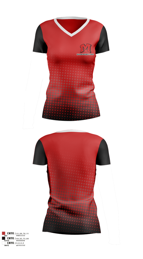 Womens Short Sleeve Vneck Shirt, Madison Panthers Tennis, Tennis, Teamtime, Team time, sublimation, custom sports apparel, team uniforms, spirit wear, spiritwear, sports uniforms, custom shirts, team store, custom team store, fundraiser sports, apparel fundraiser