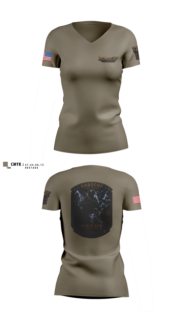 Womens Short Sleeve Vneck Shirt, Robocop UAS UT, Baseball, Teamtime, Team time, sublimation, custom sports apparel, team uniforms, spirit wear, spiritwear, sports uniforms, custom shirts, team store, custom team store, fundraiser sports, apparel fundraiser