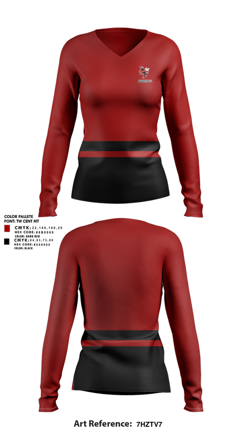 Womens Long Sleeve Vneck Shirt, Crystal City High School Hornets Basketball, Women's Basketball, Teamtime, Team time, sublimation, custom sports apparel, team uniforms, spirit wear, spiritwear, sports uniforms, custom shirts, team store, custom team store, fundraiser sports, apparel fundraiser