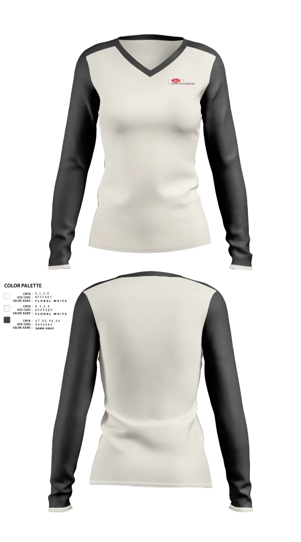 Womens Long Sleeve Vneck Shirt, J &J GMI, , Teamtime, Team time, sublimation, custom sports apparel, team uniforms, spirit wear, spiritwear, sports uniforms, custom shirts, team store, custom team store, fundraiser sports, apparel fundraiser