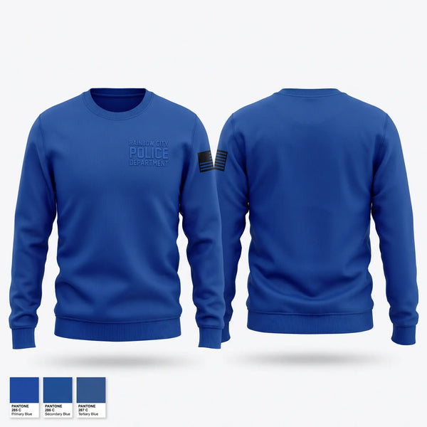Crew Neck Sweatshirt, Rainbow City Police Department, Police, Teamtime, Team time, sublimation, custom sports apparel, team uniforms, spirit wear, spiritwear, sports uniforms, custom shirts, team store, custom team store, fundraiser sports, apparel fundraiser