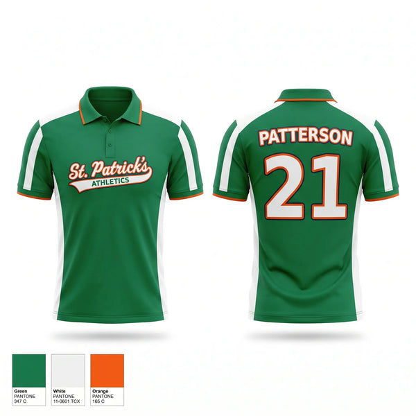 Short Sleeve Performance Polo, St. Patrick’s, Men's Basketball, Teamtime, Team time, sublimation, custom sports apparel, team uniforms, spirit wear, spiritwear, sports uniforms, custom shirts, team store, custom team store, fundraiser sports, apparel fundraiser