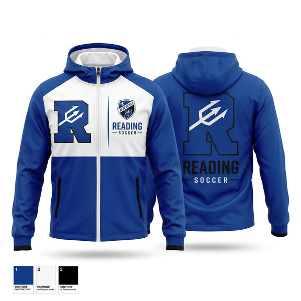 Windbreaker, Reading Blue Devils, Men's Soccer, Teamtime, Team time, sublimation, custom sports apparel, team uniforms, spirit wear, spiritwear, sports uniforms, custom shirts, team store, custom team store, fundraiser sports, apparel fundraiser