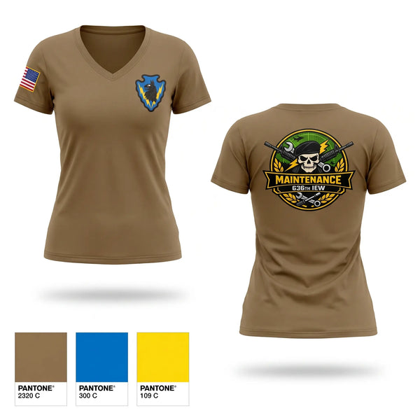 Womens Short Sleeve Vneck Shirt, 636th IEW, National Guard, Teamtime, Team time, sublimation, custom sports apparel, team uniforms, spirit wear, spiritwear, sports uniforms, custom shirts, team store, custom team store, fundraiser sports, apparel fundraiser