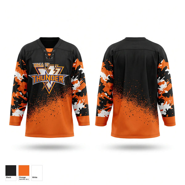 Hockey Jersey, Valley Thunder, Ice Hockey, Teamtime, Team time, sublimation, custom sports apparel, team uniforms, spirit wear, spiritwear, sports uniforms, custom shirts, team store, custom team store, fundraiser sports, apparel fundraiser