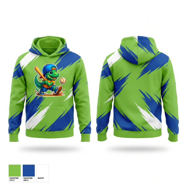 Hoodie, Dino Sluggers, Baseball, Teamtime, Team time, sublimation, custom sports apparel, team uniforms, spirit wear, spiritwear, sports uniforms, custom shirts, team store, custom team store, fundraiser sports, apparel fundraiser