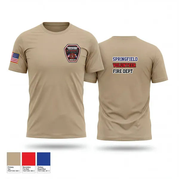 Short Sleeve Performance Shirt, Springfield Volunteer Fire Dept., Fire Department, Teamtime, Team time, sublimation, custom sports apparel, team uniforms, spirit wear, spiritwear, sports uniforms, custom shirts, team store, custom team store, fundraiser sports, apparel fundraiser