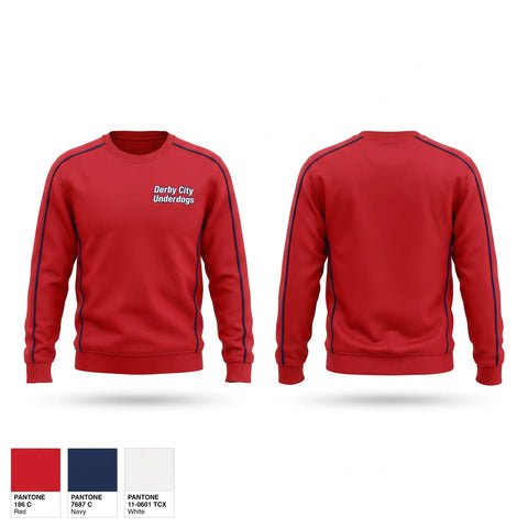 Crew Neck Sweatshirt, Derby City Underdogs, Baseball, Teamtime, Team time, sublimation, custom sports apparel, team uniforms, spirit wear, spiritwear, sports uniforms, custom shirts, team store, custom team store, fundraiser sports, apparel fundraiser